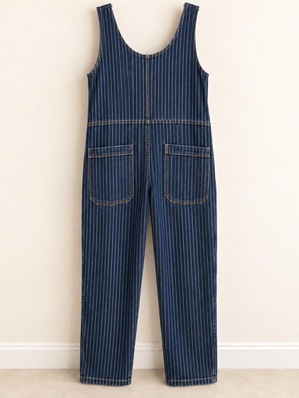 Anthropologie Pilcro Pinstripe Denim Utility Jumpsuit Size S - Picture 5 of 5